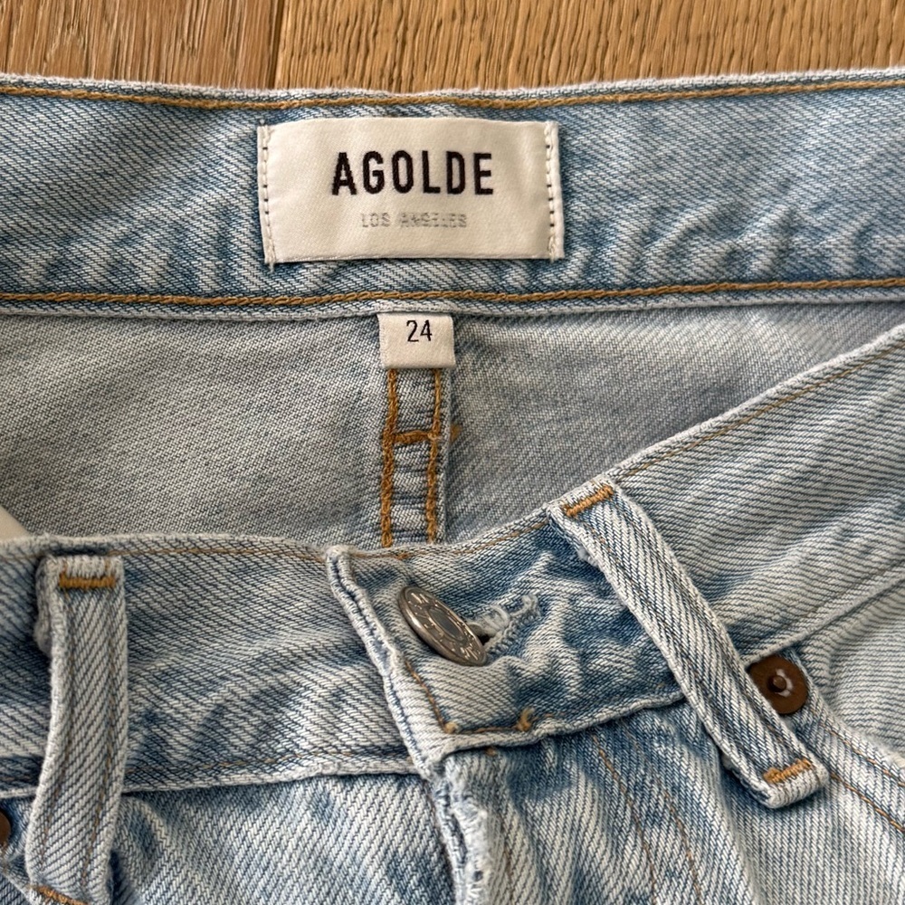 AGOLDE Riley High Rise Straight Crop Jeans Size 24 in Shatter - Picture 8 of 12